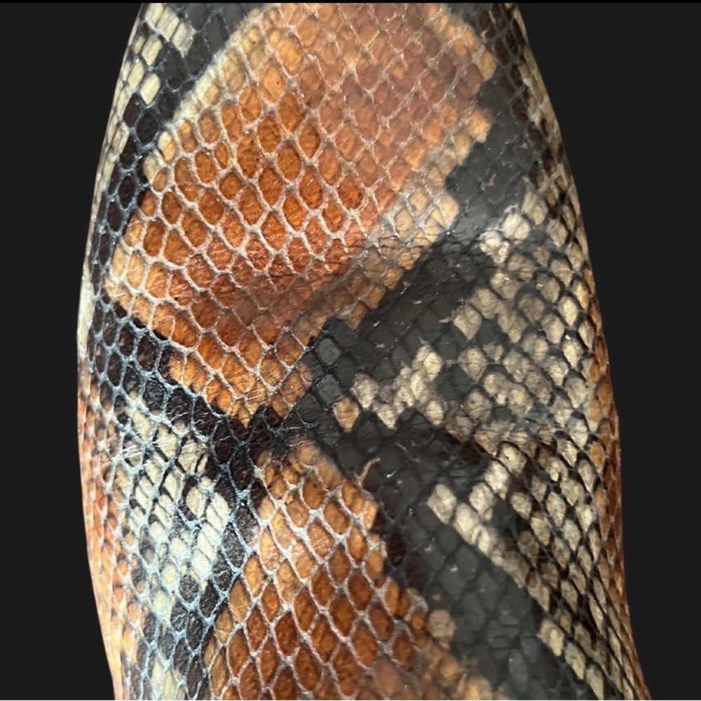 Aquatalia Python Pattern Loafers - Tan and Black - image 6